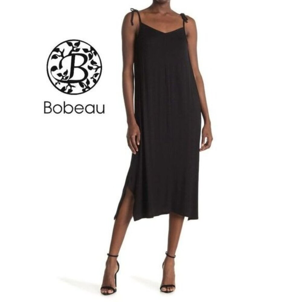 Bobeau Womens Casual Strappy V Neck Sleeveless Tie Strap Knit Dress NWT‎